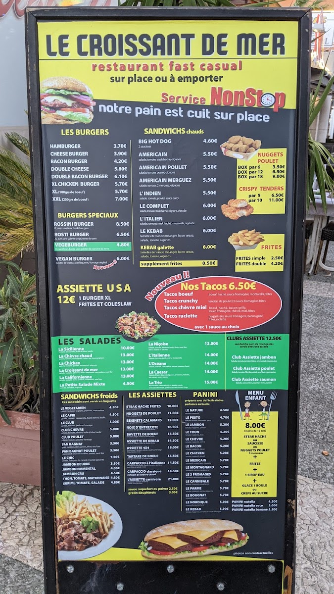 Menu Le Croissant De Mer-1